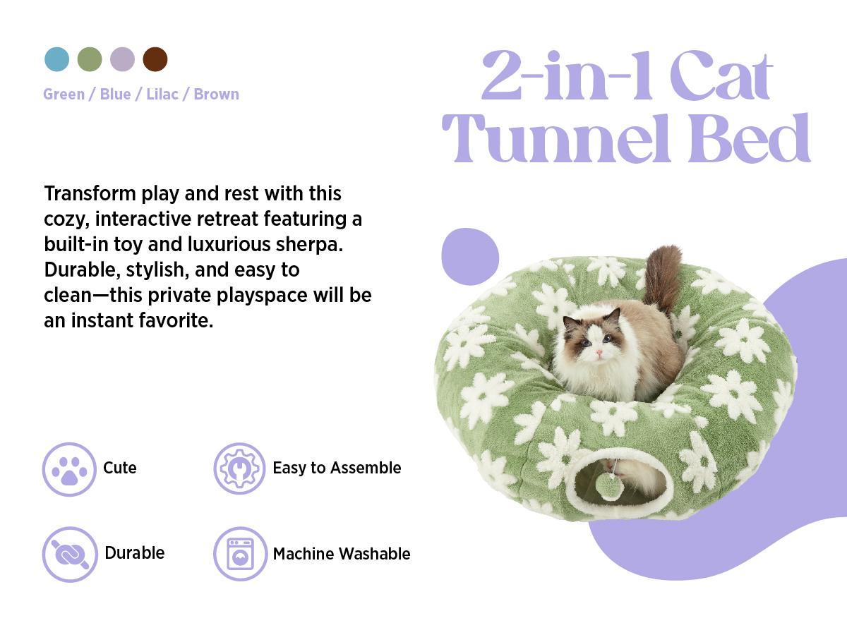 🐱Cat Tunnel Bed – 2-in-1 Play &Nap Solution