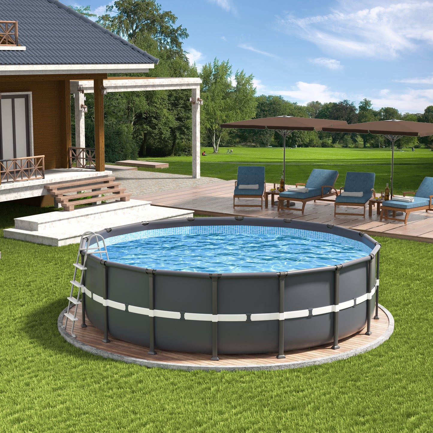 Poolside Organizer With Cup Holders