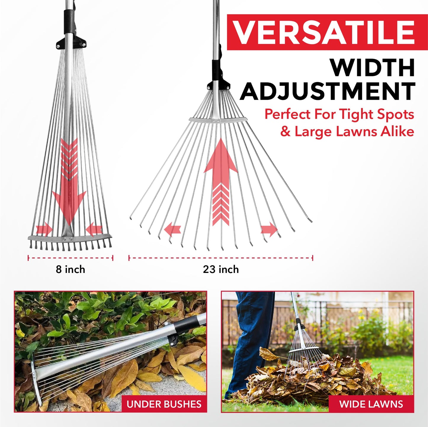 Expandable Lawn & Garden Rake