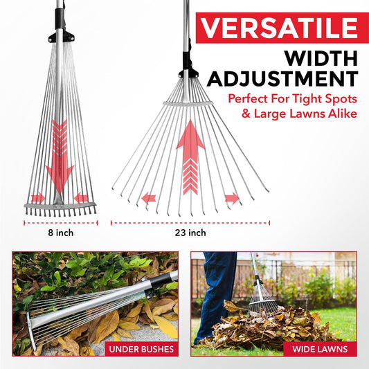 Expandable Lawn & Garden Rake