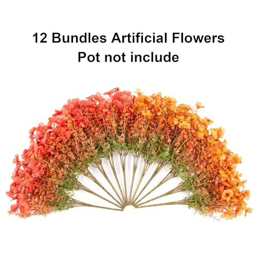 🍂 Artificial Fall Mums with Eucalyptus Leaves, 24&36&48 Bundles Faux Daisy Flowers