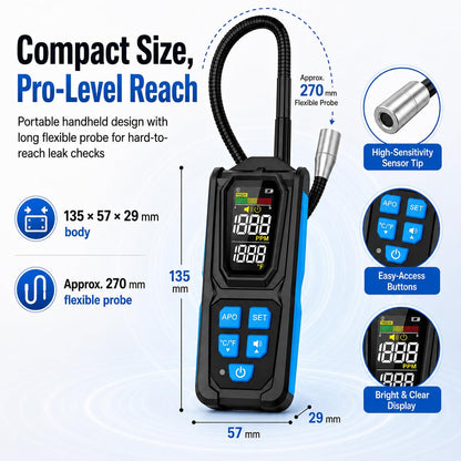 Rechargeable Refrigerant Leak Detector for HVAC &Auto AC