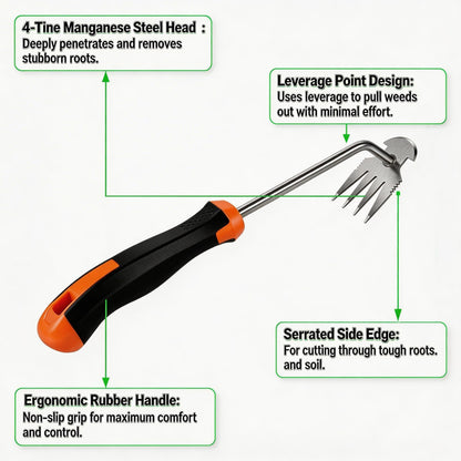 4-Tooth Garden Weed Remover