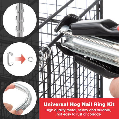 Semi-Auto Hog Ring Pliers Kit with 2500 C Hog Rings