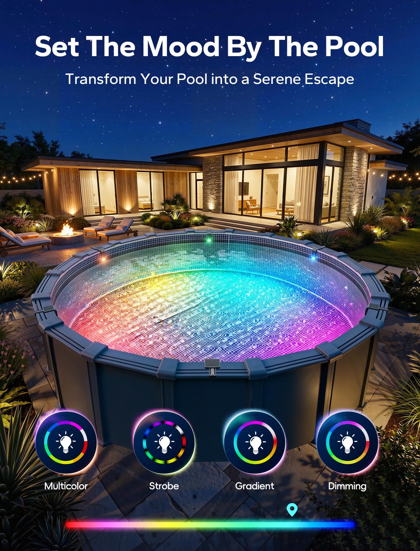Solar Powered Pool Lighting System