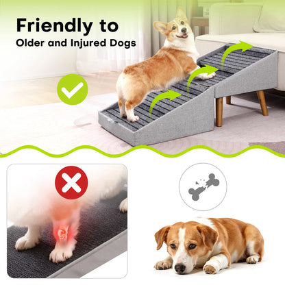 🐕 17" 2-in-1 Convertible Wood Dog Stairs& Ramp