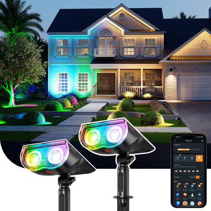 App Controlled RGB Solar Landscape Spot Lights with Music Sync