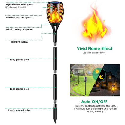 Solar Flickering Flame Garden Lights