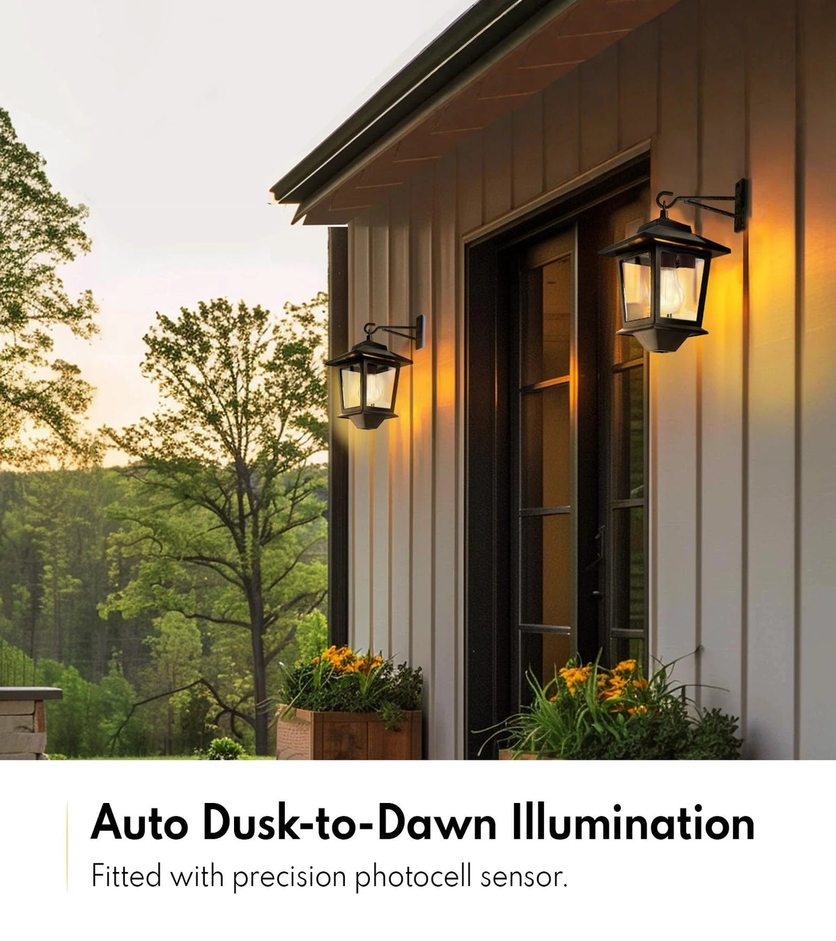 Outdoor Hanging Lights with 4 Solar Panels