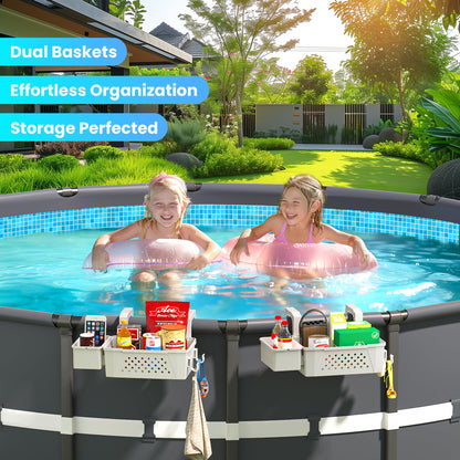 Poolside Organizer With Cup Holders