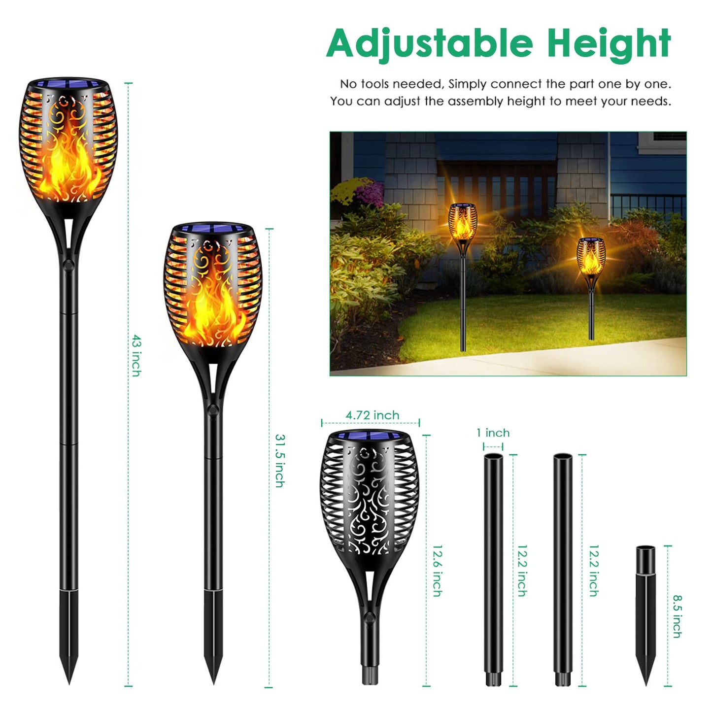Solar Flickering Flame Garden Lights