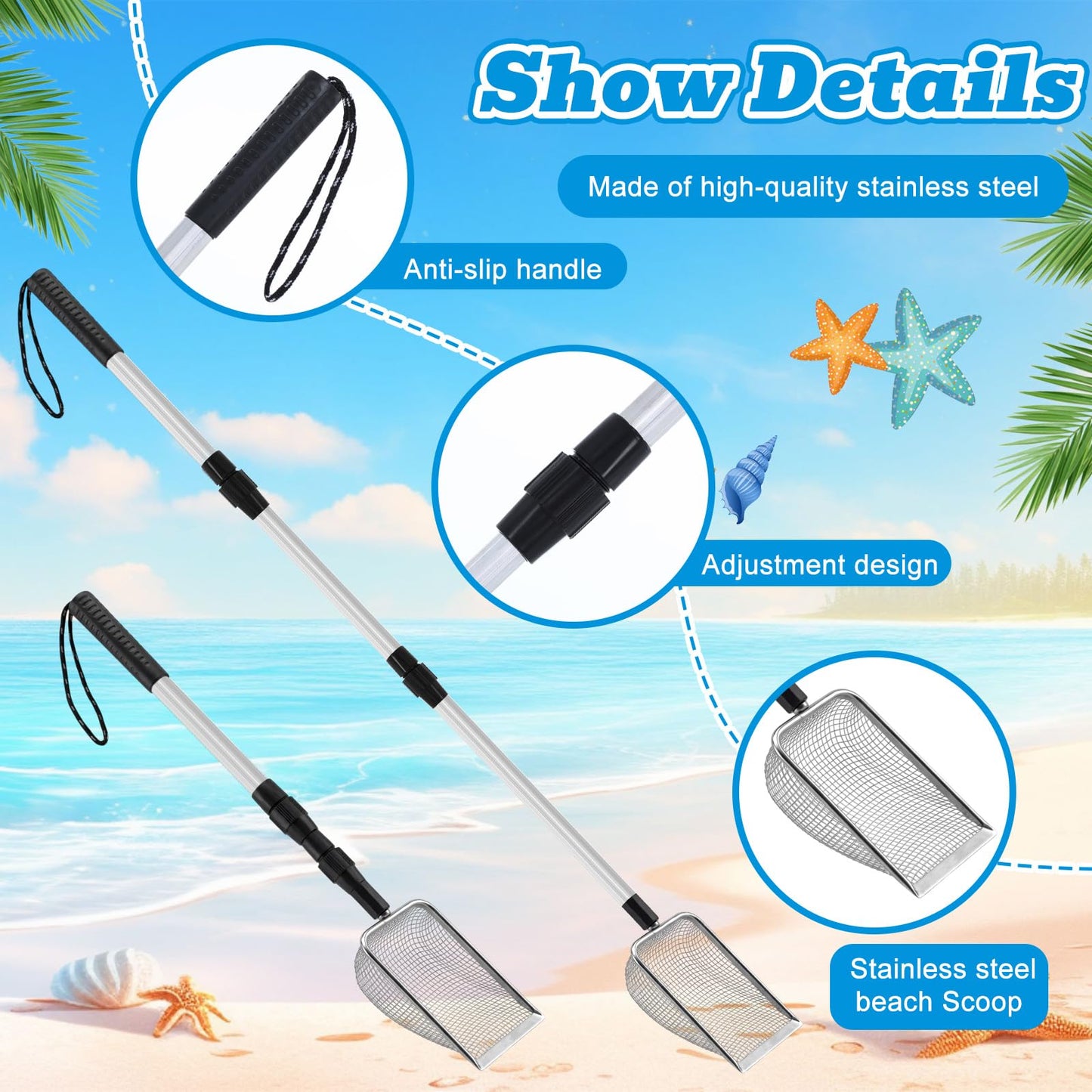 Extendable Shark Tooth Sand Scoop
