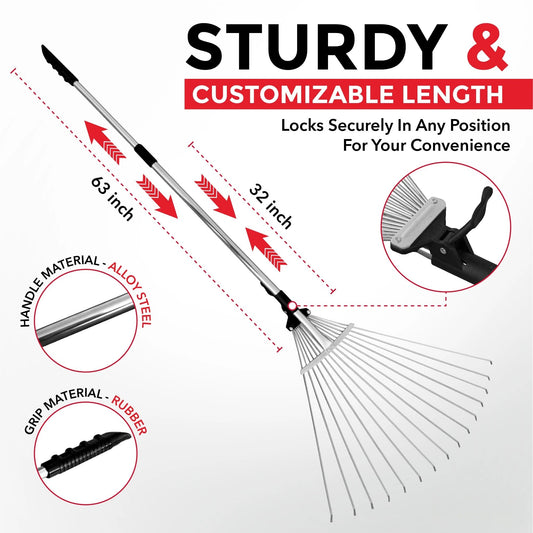 Expandable Lawn & Garden Rake