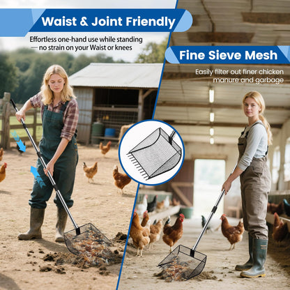 Heavy Duty Chicken Poop Sifter, Fast & Easy Cleanup