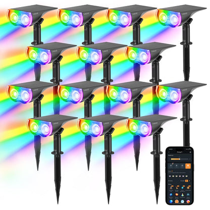 App Controlled RGB Solar Landscape Spot Lights with Music Sync