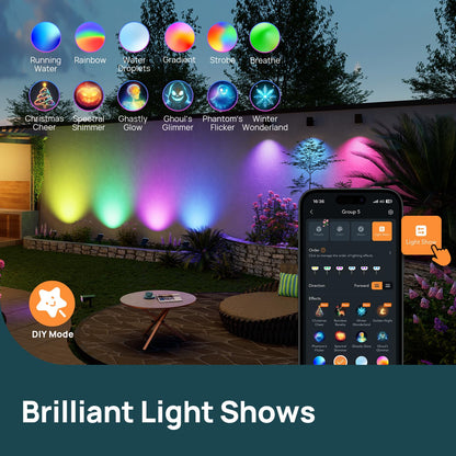 App Controlled RGB Solar Landscape Spot Lights with Music Sync