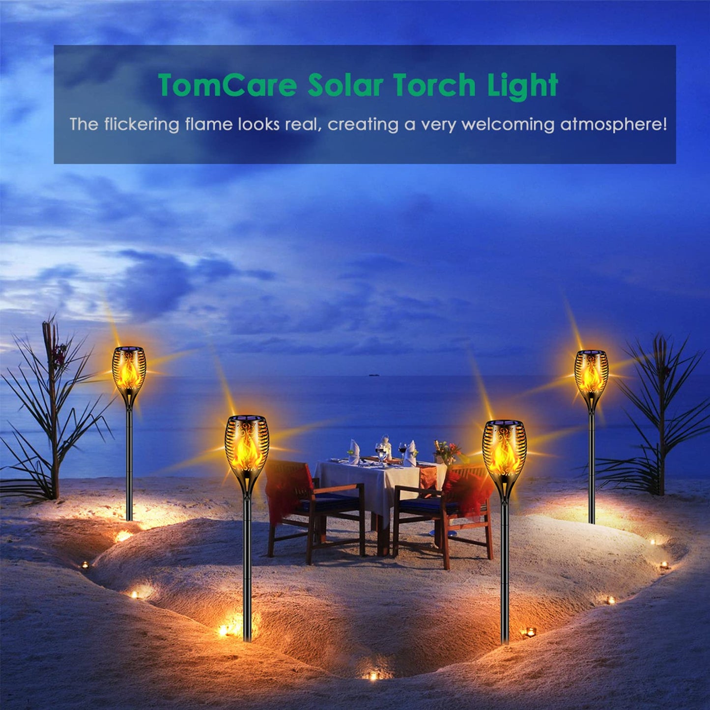 Solar Flickering Flame Garden Lights
