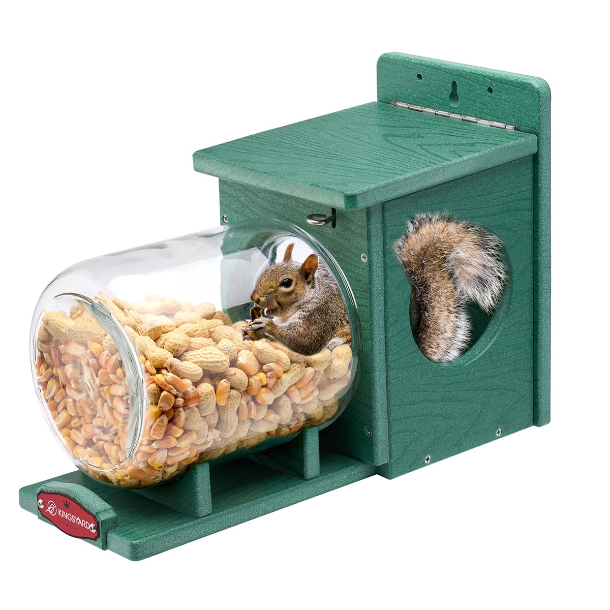 Wooden Squirrel Feeder With Glass Jar