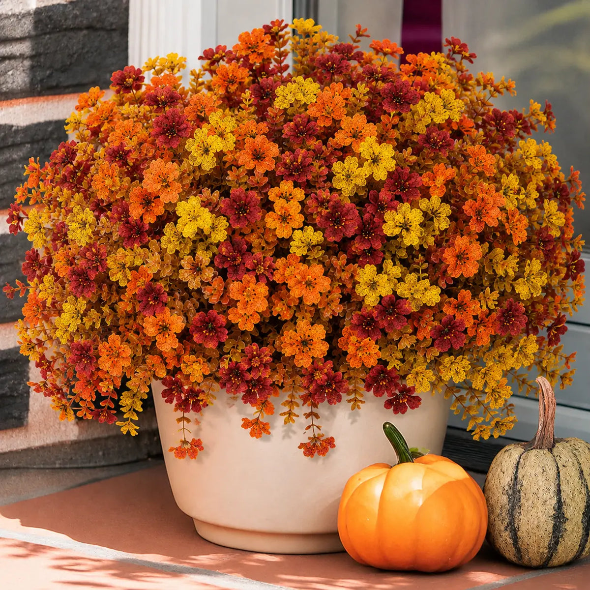 🍂 Artificial Fall Mums with Eucalyptus Leaves, 24&36&48 Bundles Faux Daisy Flowers