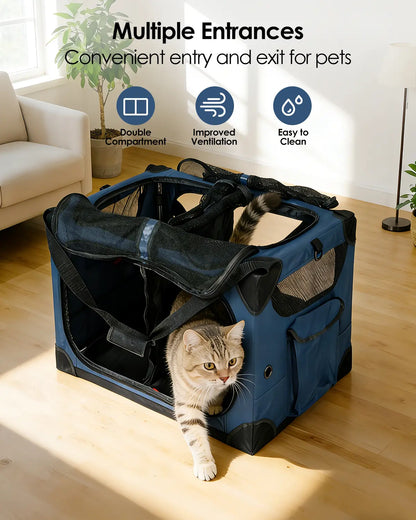 🐱 Extra Large Cat Carrier for 2 Cats – XL Soft-Sided with Divider