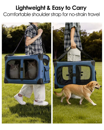 🐱 Extra Large Cat Carrier for 2 Cats – XL Soft-Sided with Divider