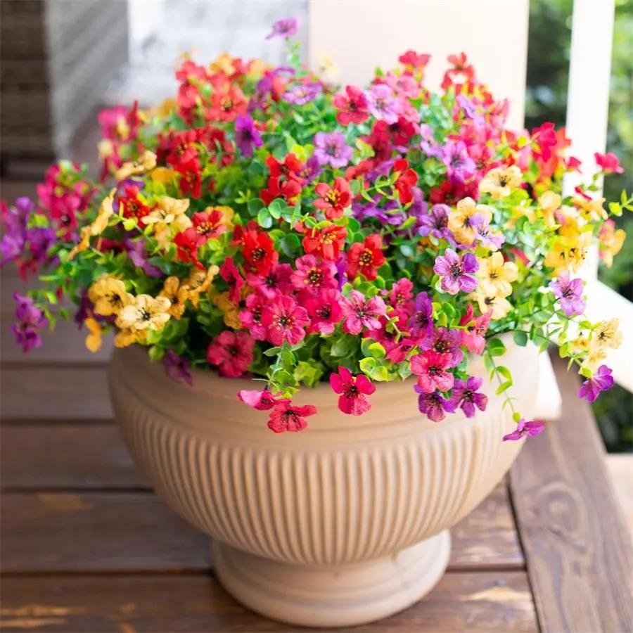 🍂 Artificial Fall Mums with Eucalyptus Leaves, 24&36&48 Bundles Faux Daisy Flowers