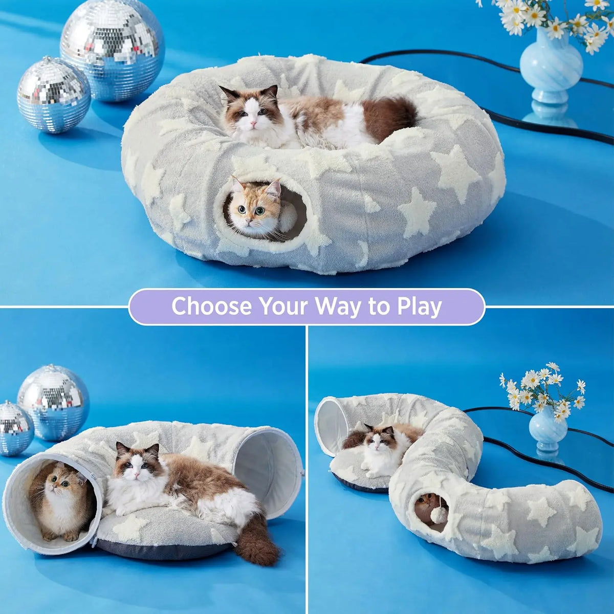 🐱Cat Tunnel Bed – 2-in-1 Play &Nap Solution