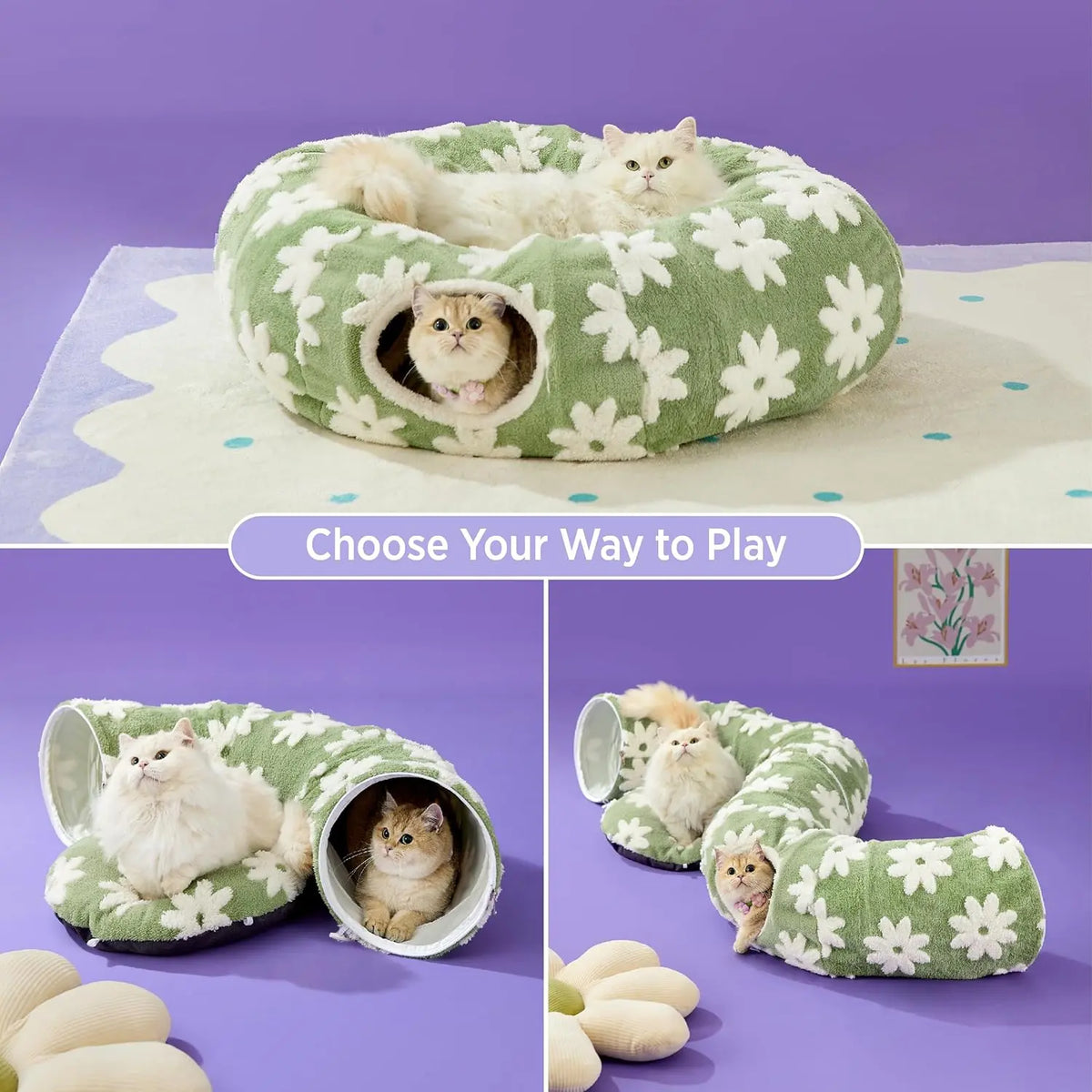 🐱Cat Tunnel Bed – 2-in-1 Play &Nap Solution