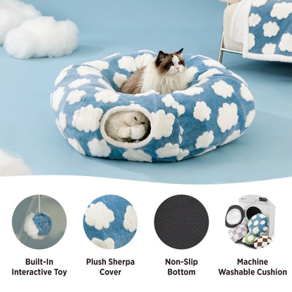 🐱Cat Tunnel Bed – 2-in-1 Play &Nap Solution
