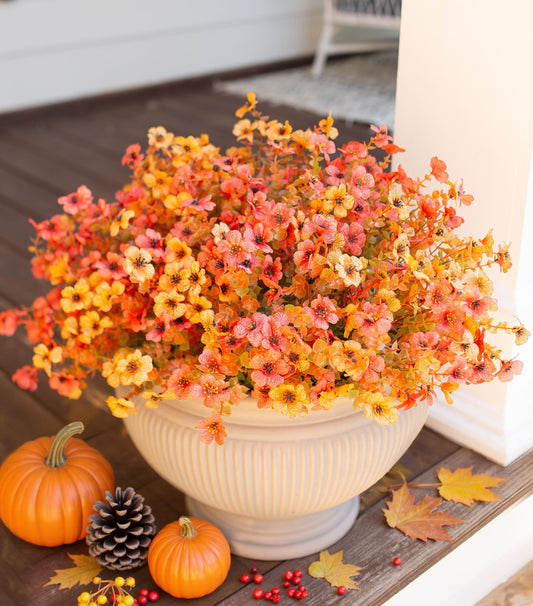 🍂 Artificial Fall Mums with Eucalyptus Leaves, 24&36&48 Bundles Faux Daisy Flowers