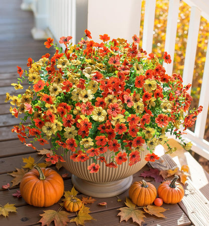 🍂 Artificial Fall Mums with Eucalyptus Leaves, 24&36&48 Bundles Faux Daisy Flowers