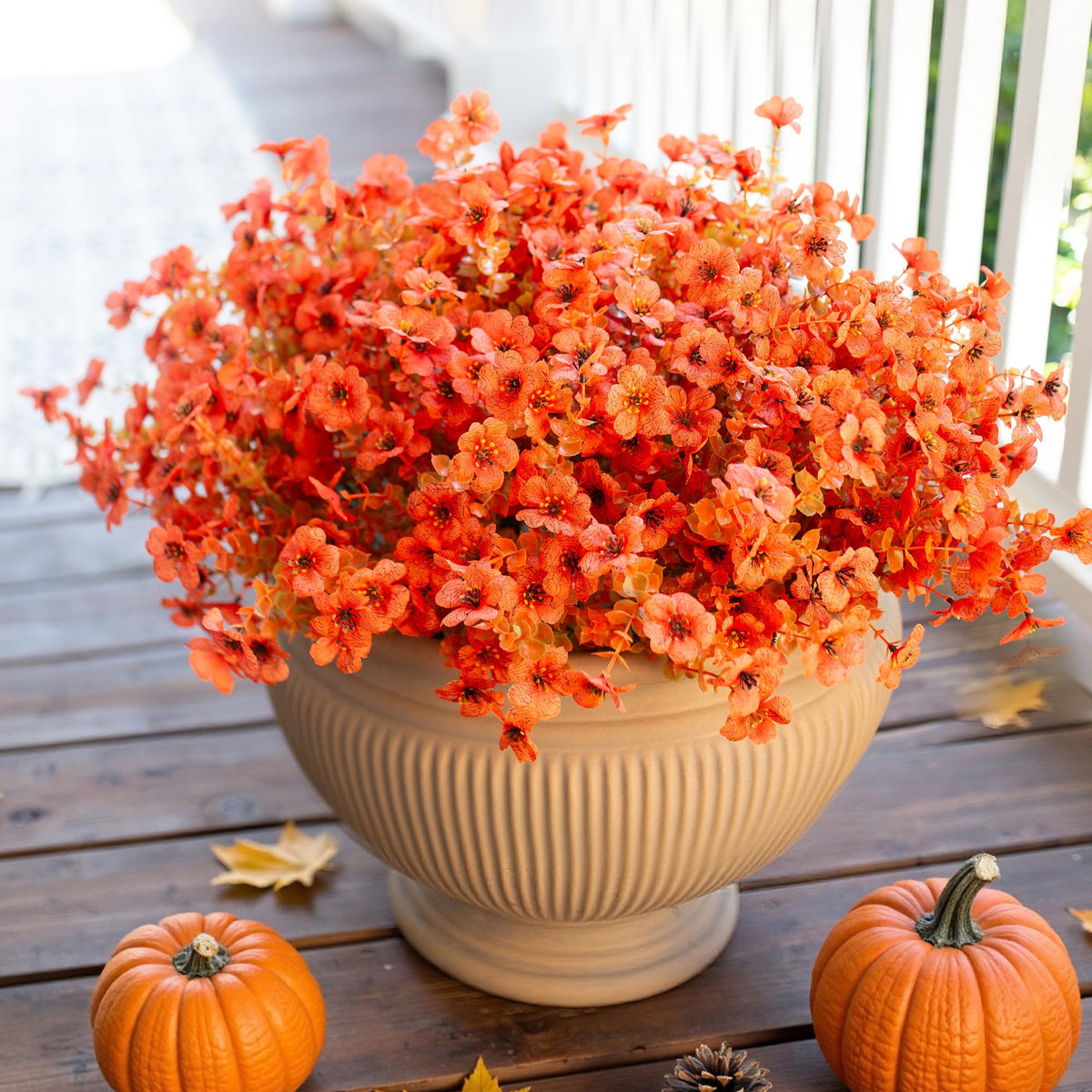 🍂 Artificial Fall Mums with Eucalyptus Leaves, 24&36&48 Bundles Faux Daisy Flowers