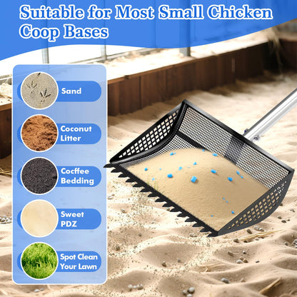 Heavy Duty Chicken Poop Sifter, Fast & Easy Cleanup