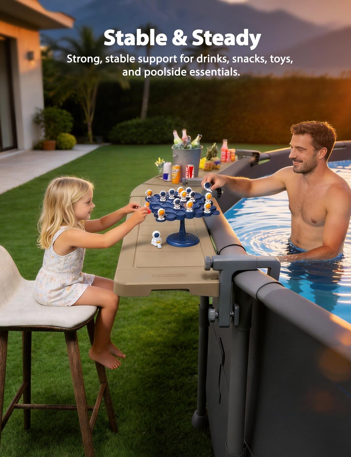 Above-Ground Poolside Bar Table