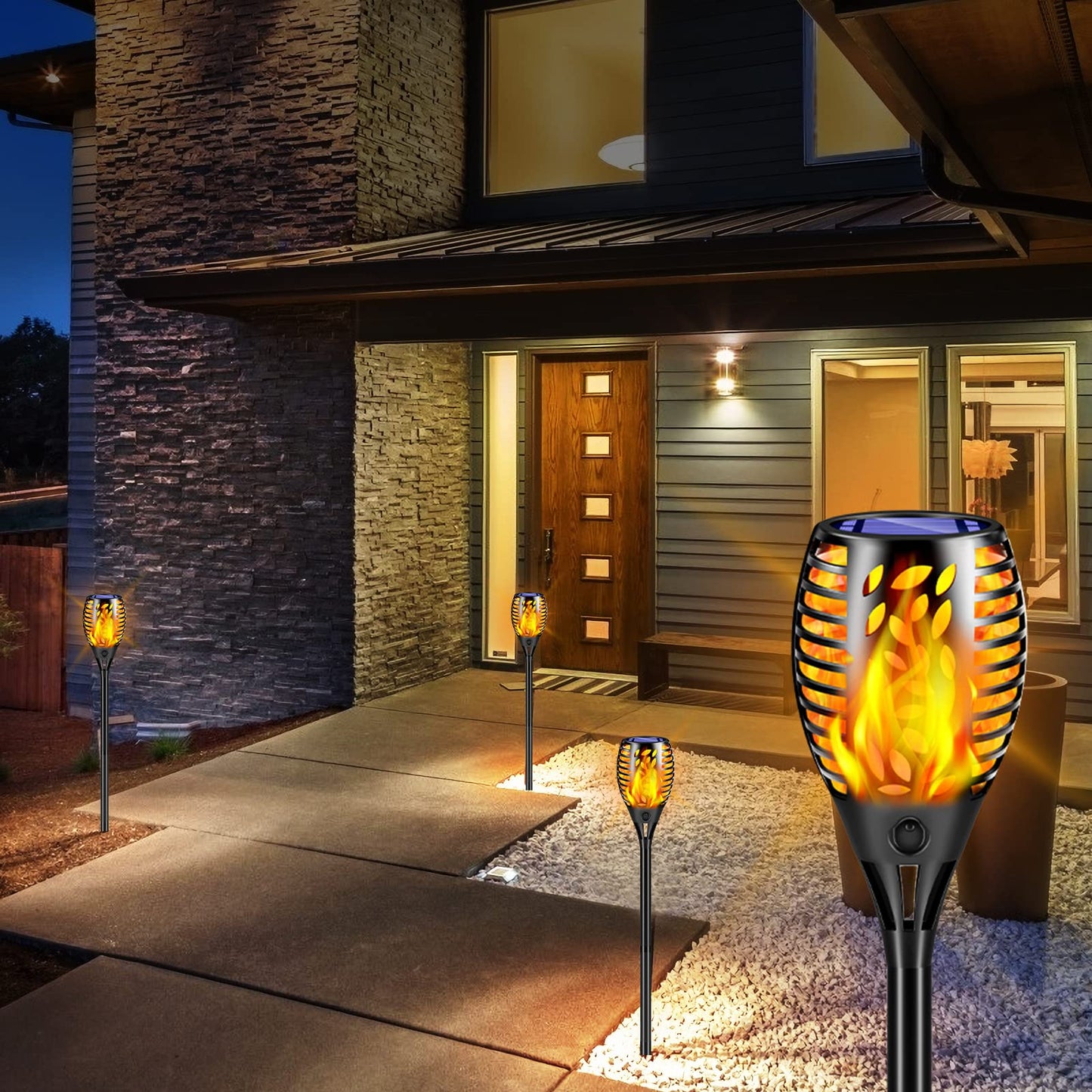 Solar Flickering Flame Garden Lights