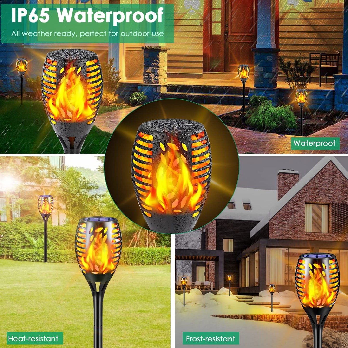 Solar Flickering Flame Garden Lights