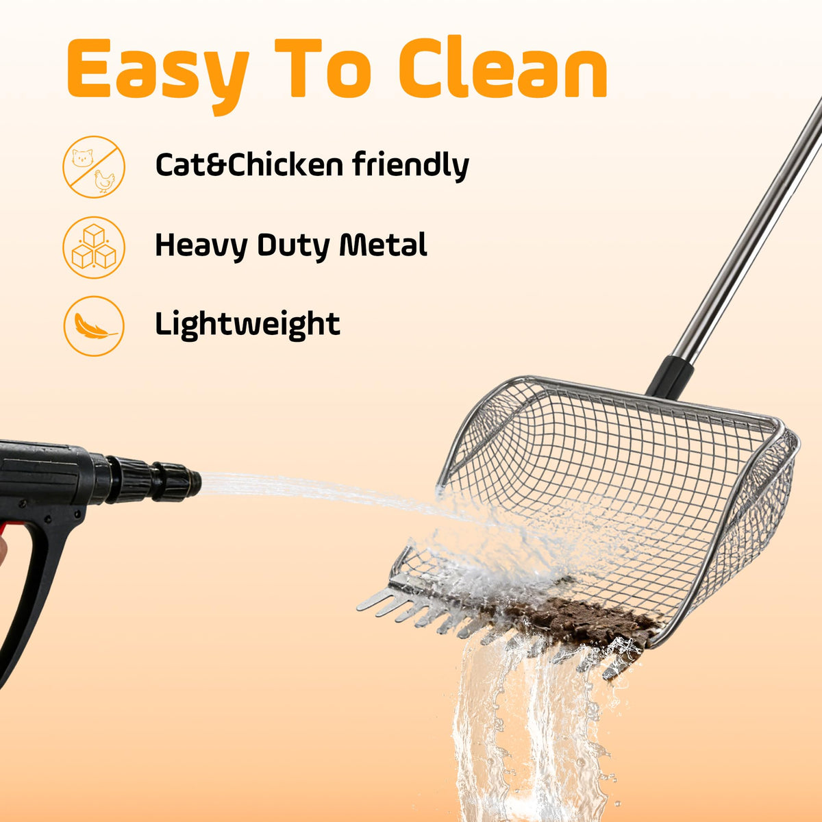 Heavy Duty Chicken Poop Sifter, Fast & Easy Cleanup