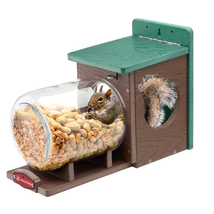 Wooden Squirrel Feeder With Glass Jar