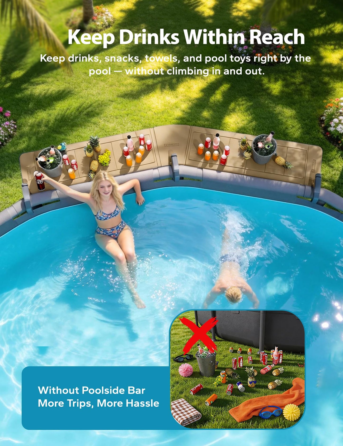 Above-Ground Poolside Bar Table