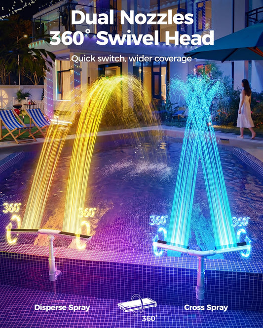 Solar Pool Fountain With LED Lights